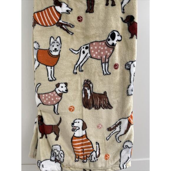 CUTE DOGS 50x70 Plush Throw Blanket Dalmatian Poodle Lab Dachshund Husky Shihtzu - Picture 3 of 5